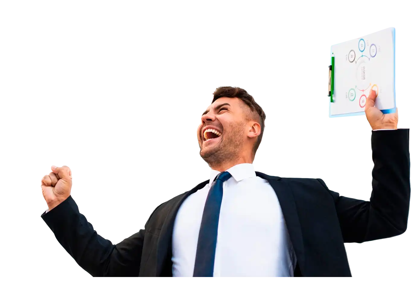 Profesional celebrando el éxito